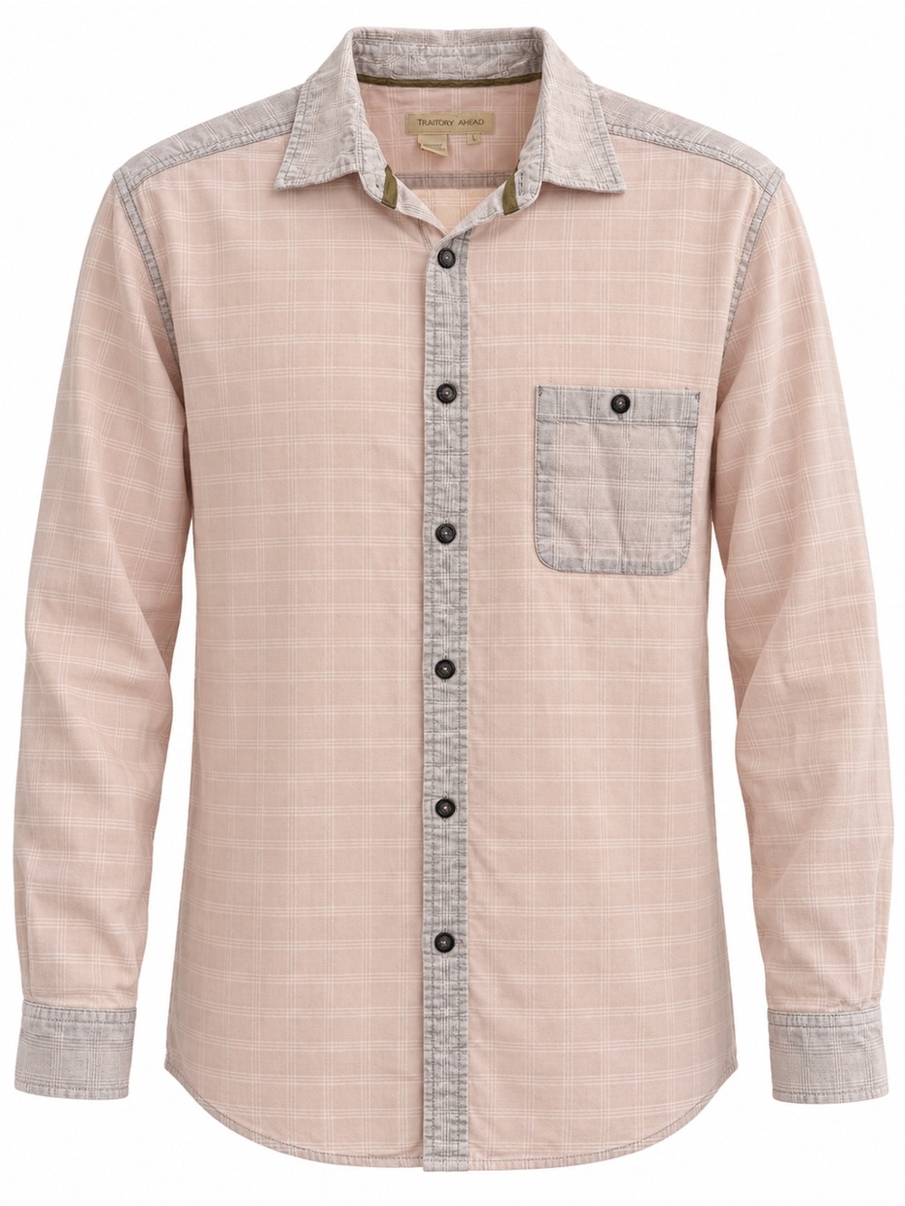 Territory Ahead Plaid Cotton Button Up Shirt Cream Men’s L